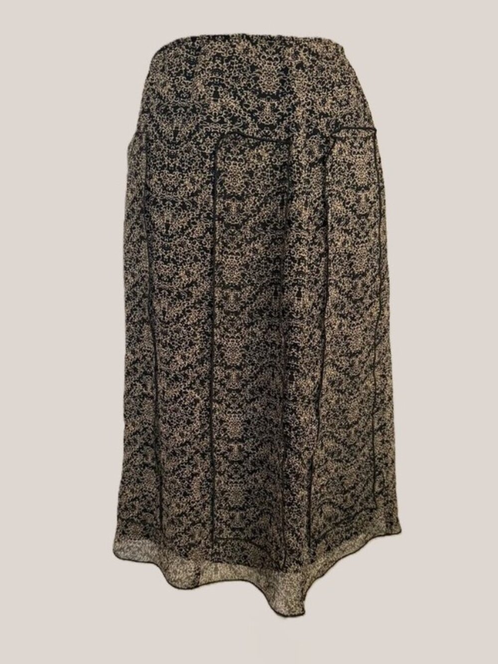 INC Black and Tan Midi Skirt